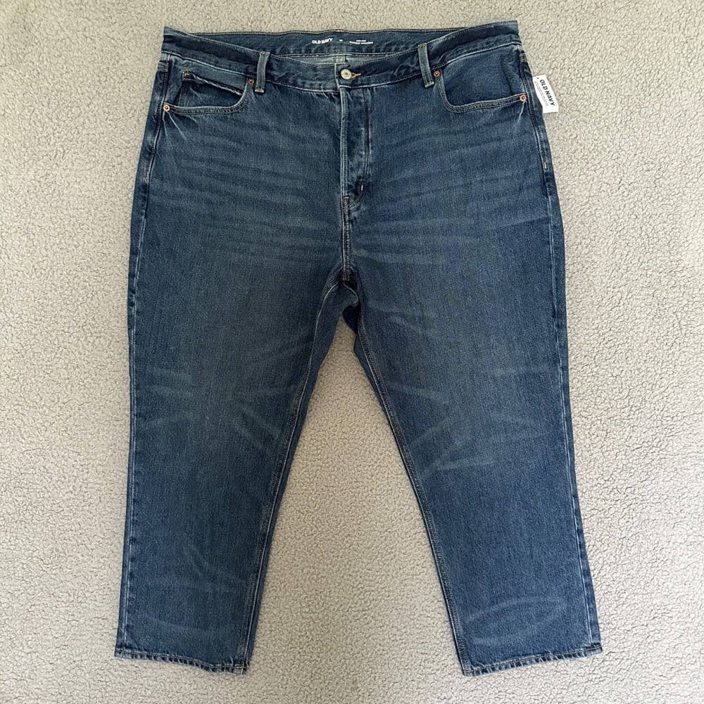 Old Navy Slouchy Straight Jeans Women 18 Blue High Rise Casual‎ Denim Classic